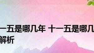 十一五是哪几年(十一五是哪几年到哪几年怎么算)