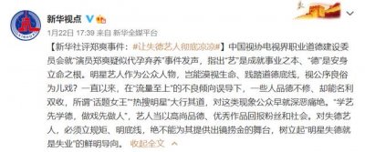 ​郑爽事件神评论（三大官媒评郑爽事件）