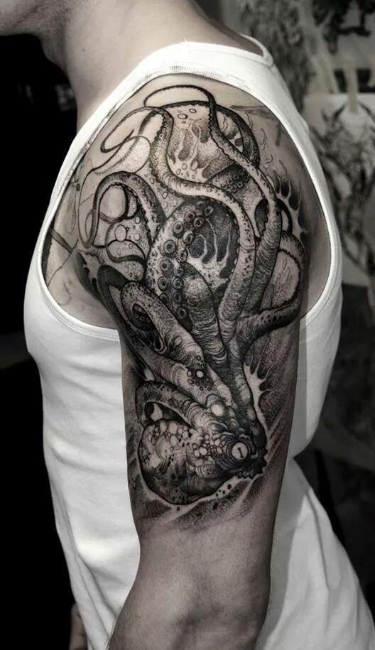 亮爆眼球的八爪鱼纹身