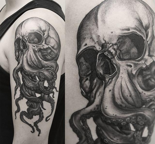 亮爆眼球的八爪鱼纹身