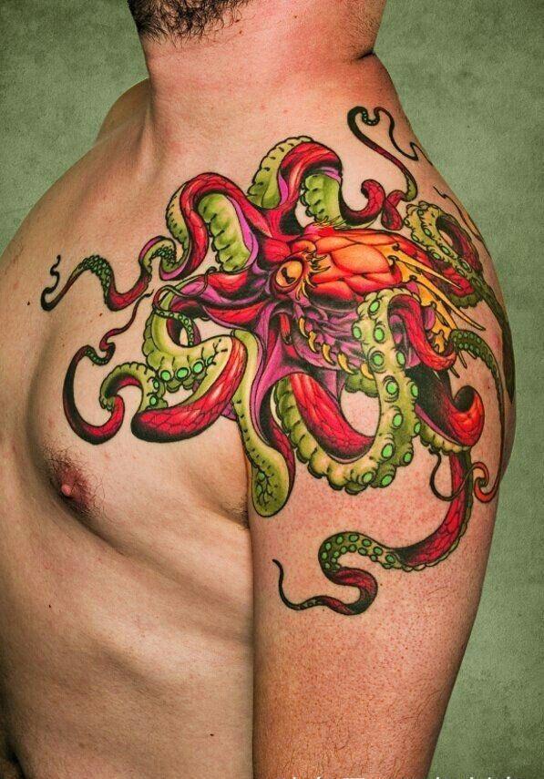 亮爆眼球的八爪鱼纹身