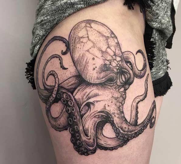 亮爆眼球的八爪鱼纹身