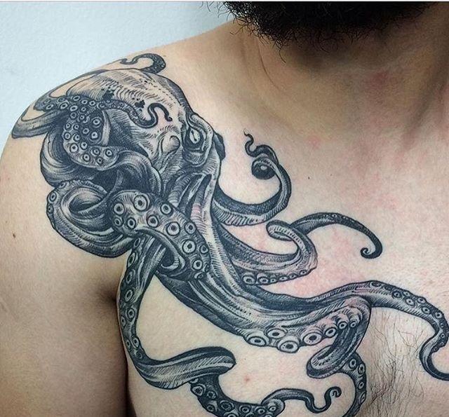 亮爆眼球的八爪鱼纹身