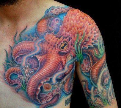 亮爆眼球的八爪鱼纹身