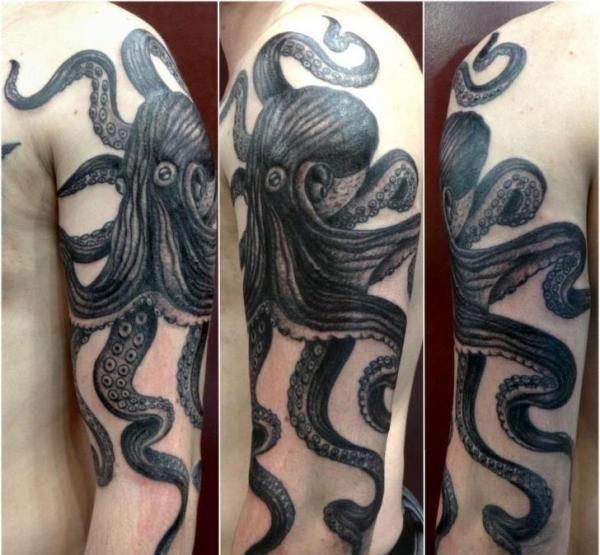 亮爆眼球的八爪鱼纹身