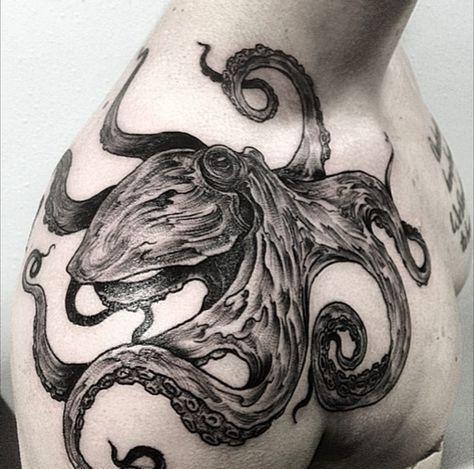 亮爆眼球的八爪鱼纹身