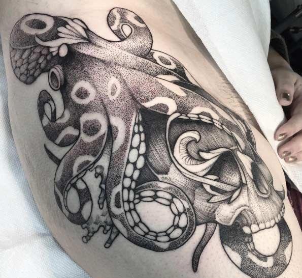 亮爆眼球的八爪鱼纹身